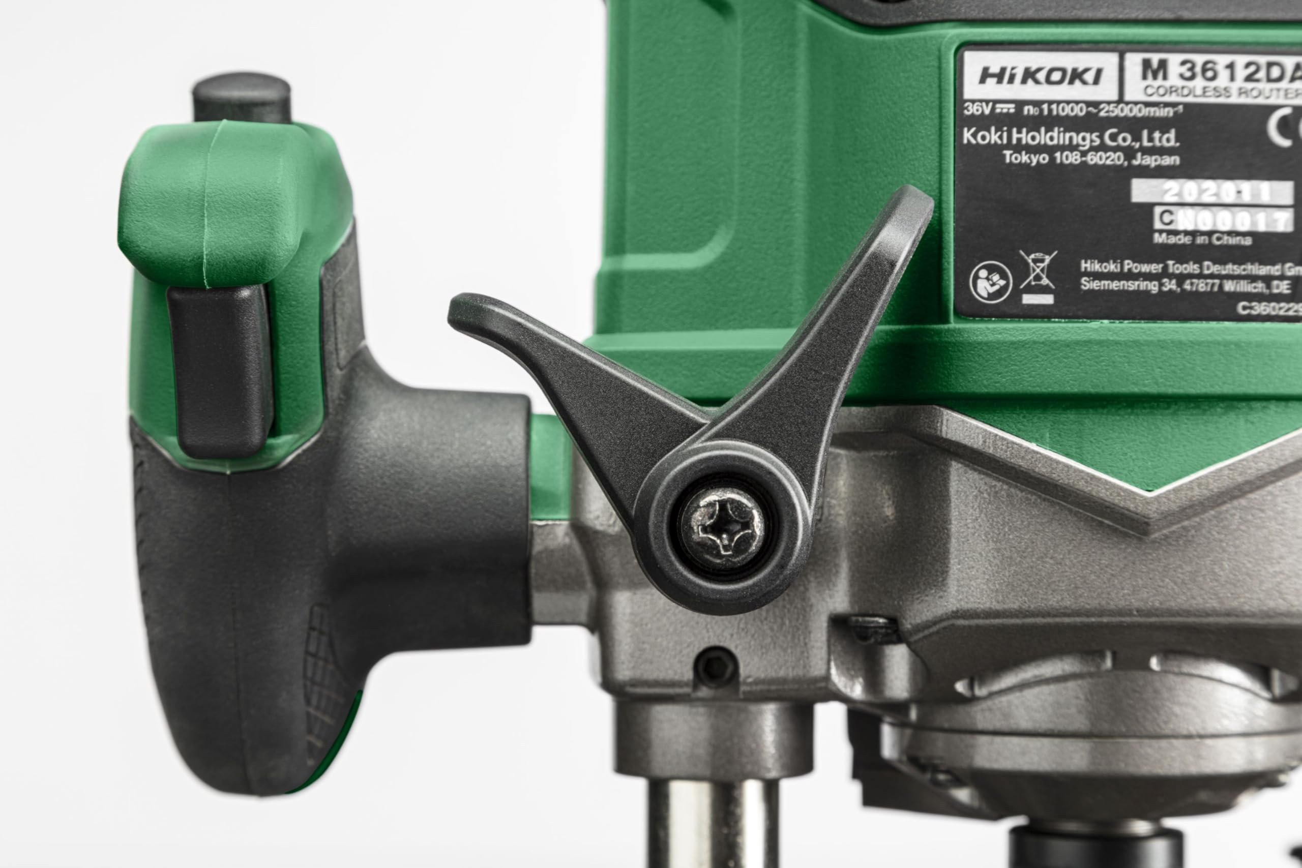 HiKOKI Défonceuse sans fil - 36 V, pince de serrage Ø 6/8/12 mm, course de 50 mm - Brushless, LED, poignées réglables, Soft-touch - Avec coffret de transport - Sans batterie ni chargeur | Outil à vitesse variable, poignées Soft-touch, LED, avec pinces 6/8