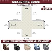 Vista 81 de TAOCOCO Funda impermeable para silla reclinable, antideslizante, de gran tamaño, para silla reclinable con bolsillo, funda para silla reclinable