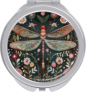 Espejo de maquillaje de viaje, libélula estil...