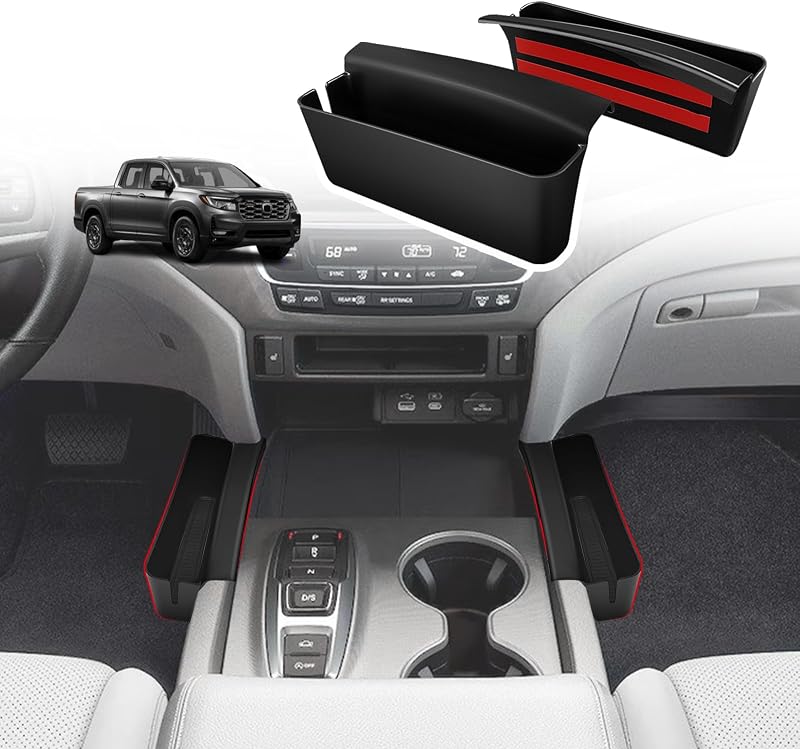 Organizador Lateral para Console Honda Ridgeline 2017–2026 Muslogy em ABS Preto, Esquerdo e Direito, Kit com 2 peças