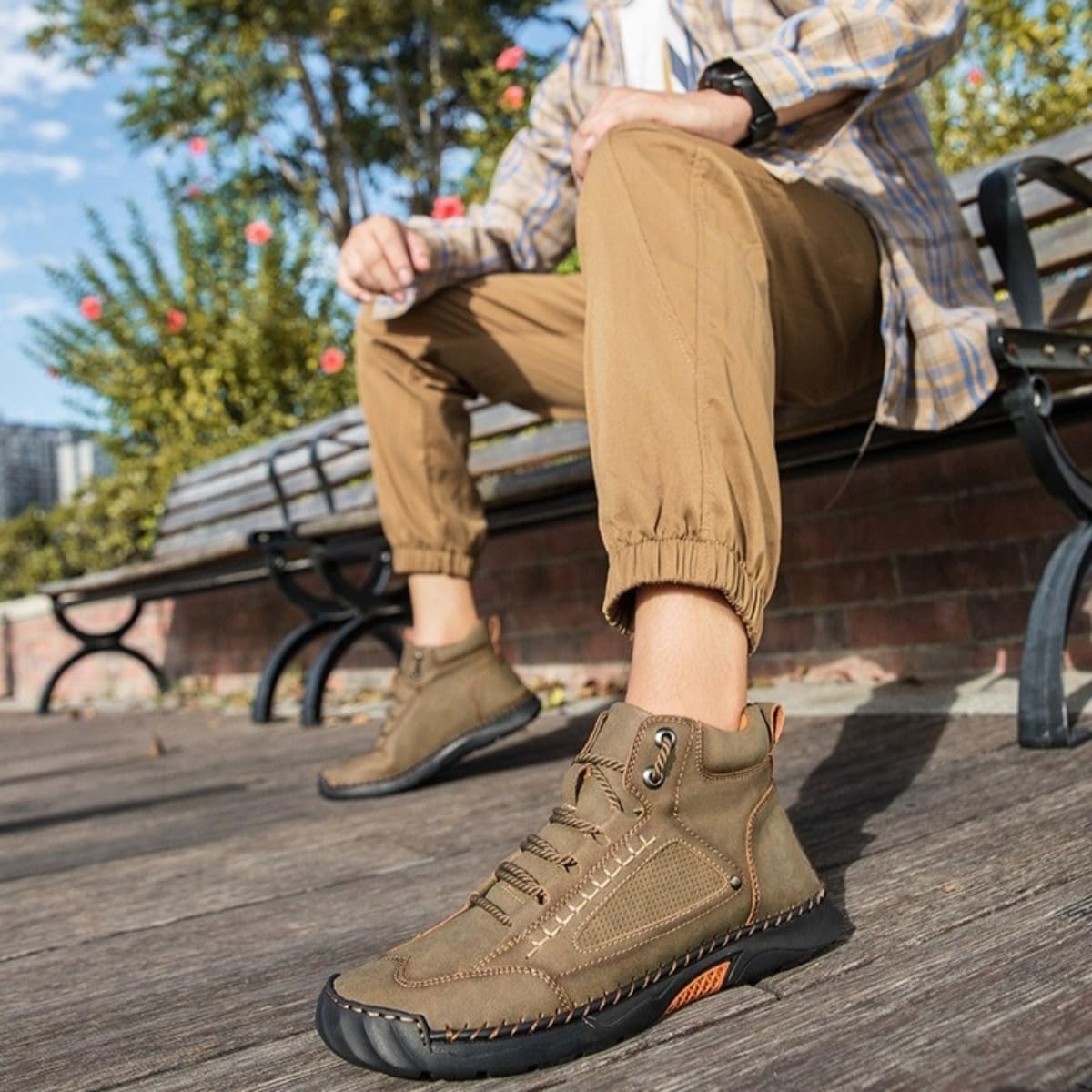 Women's All-Season Chelsea Orthopedic Ankle Boots,Handmade Leather Orthopedic Comfy Shoes,Womens Non-Slip Arch Support Waterproof Hiking Shoes Outdoor Casual Driving Walking Shoes