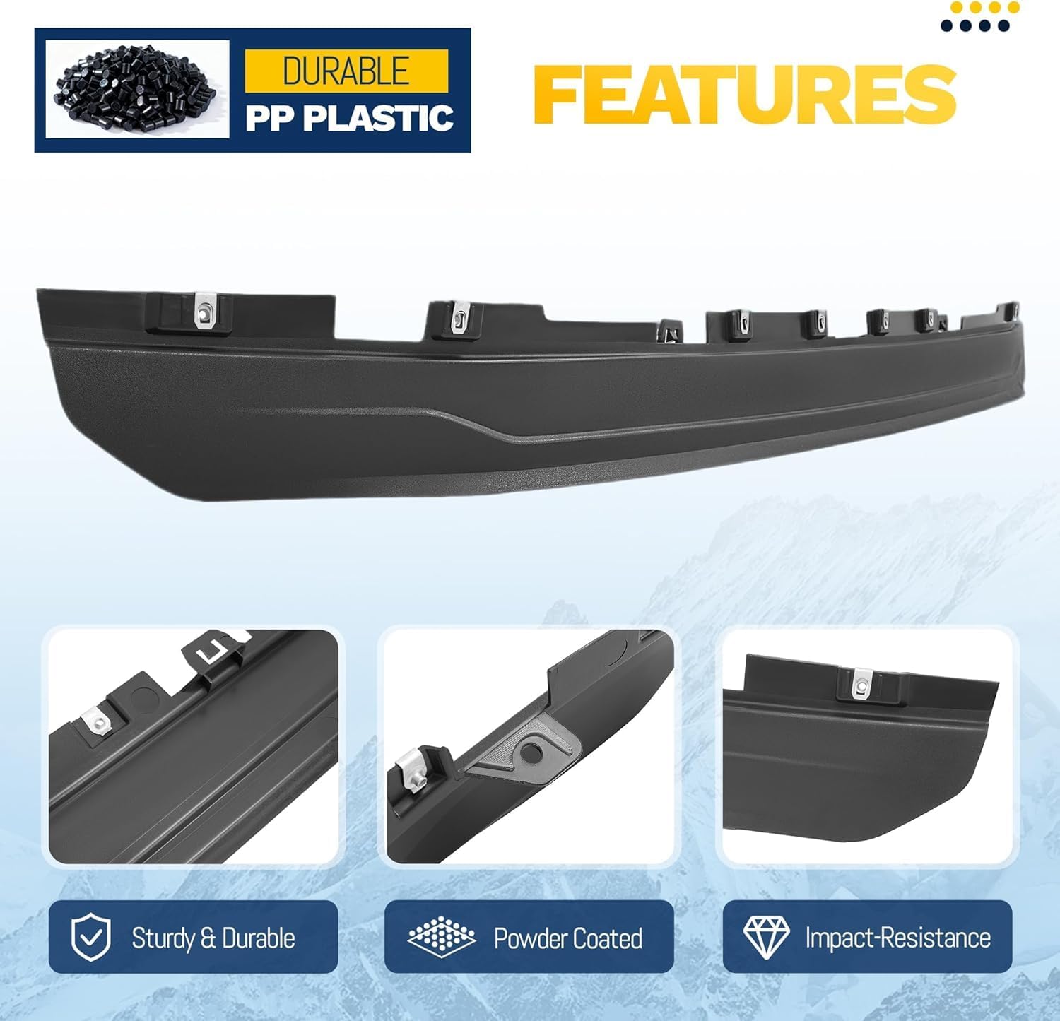 Front Bumper Valance Compatible with 2015-2017 Ford F-150 Replacement for FL3Z17626AA FO1095267 FO1095267C Air Dam Deflector Front Lower Valance Plastic(PP) Black