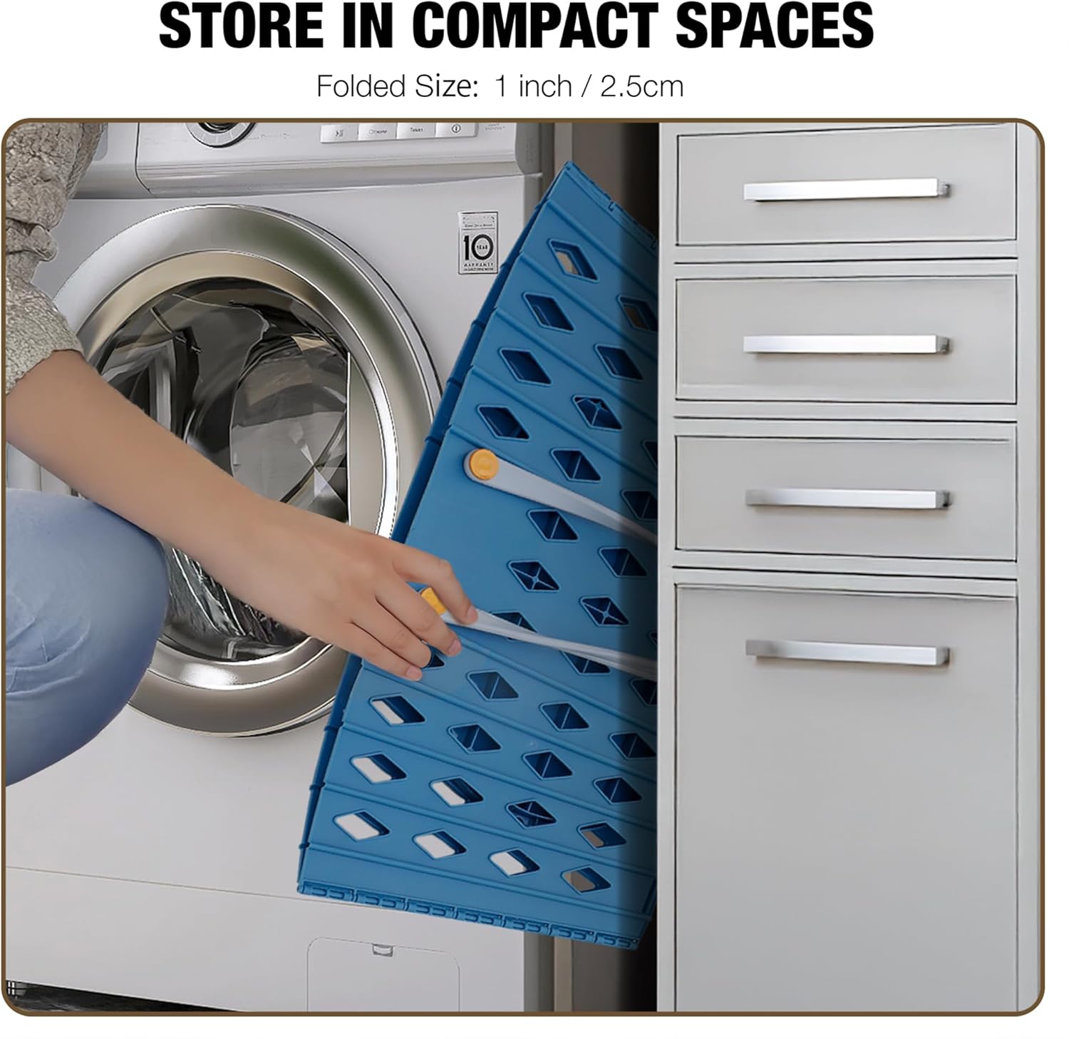 Collapsible Laundry Baskets Durable Foldable Hamper for Room Organization, Blue & Gray Laundry Basket Set - 2 pack, 45L
