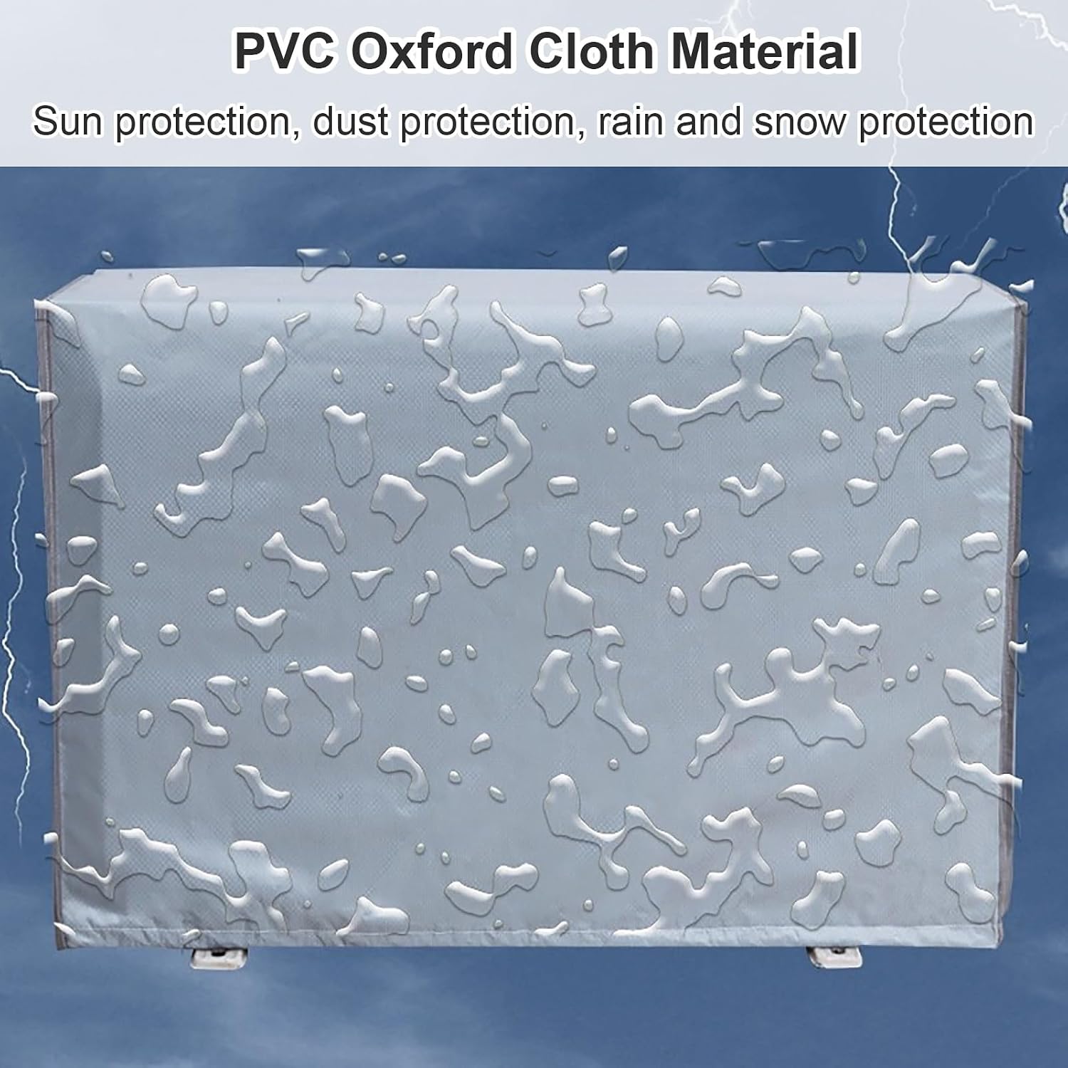 Weatherproof AC Unit Cover - Dustproof Outdoor Air Conditioner Protection (74x26x54cm/29x10.2x21in) - Heavy Duty All Season Shield for Home & Garden image 3