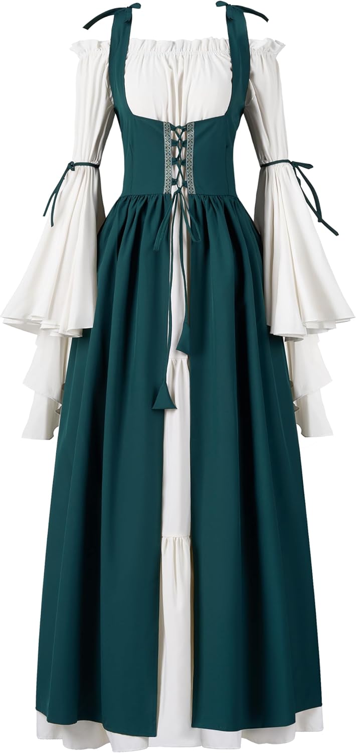 Spooktacular Creations Halloween Renaissance Costume Women, Renaissance Corset Dress, Plus Size Medieval Chemise for Cosplay