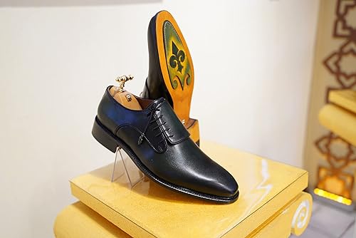 Miniatura 8 de Men Penny Loafer Shoes, Men Wing tip Shoes Blue Leather Handmade Shoes, Handmade Men Shoes, Men Suit Shoes,Personalized Men Shoes,Asil Shoe (13 US'