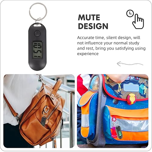 Miniatura 7 de POPETPOP Reloj de bolsillo con llavero colgante, mini llavero, reloj digital con clip, reloj electrónico para niños, estudiantes, enfermeras,