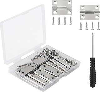 مجموعة من 20 مفصلة صغيرة عتيقة لبيت العروسة، تتضمن 80 مسمار ومفك، مفصلات صغيرة مناسبة للأعمال اليدوية وصناديق الخشب والألعاب وأدراج الخزائن من روزيا، مقاس 3.6 سم × 2.7 سم × 1.0 ملم