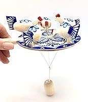 Vista 4 de BuyRussianGifts Juego de novedad rusa Pollo Paddle tallado a mano pintado a mano nuevo