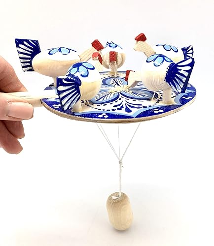 Miniatura 4 de BuyRussianGifts Juego de novedad rusa Pollo Paddle tallado a mano pintado a mano nuevo