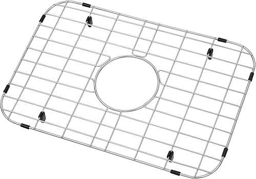 Miniatura 6 de LQS Rejilla para fregadero de cocina, protector de fregadero de 27 916 x 13 916 pulgadas con orificio de drenaje trasero para fregadero individual,
