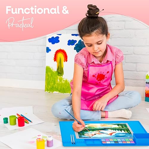 Miniatura 5 de Alfombrillas de silicona grandes para manualidades, tapete de pintura de silicona, tapete de arte de silicona con taza, tapetes de silicona para