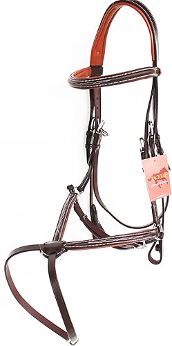 CHALLENGER Horse English Padded Leather Jumping Adjustable Figure 8 Bridle Full 803447