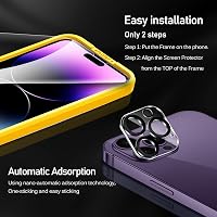 ivoler 3+3 Edzett Üveg Képernyővédő Fólia iPhone 14 Pro 6.1" Készülékhez - 9H Keménységű HD Átlátszó Védőfólia Kamera Védelemmel és Pozicion 2