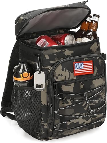 Miniatura 10 de Mochila Refrigeradora Táctica, Mochila Refrigeradora de 25L Aislada a Prueba de Fugas, Mochila Grande para Almuerzo de Servicio Pesado, Mochila