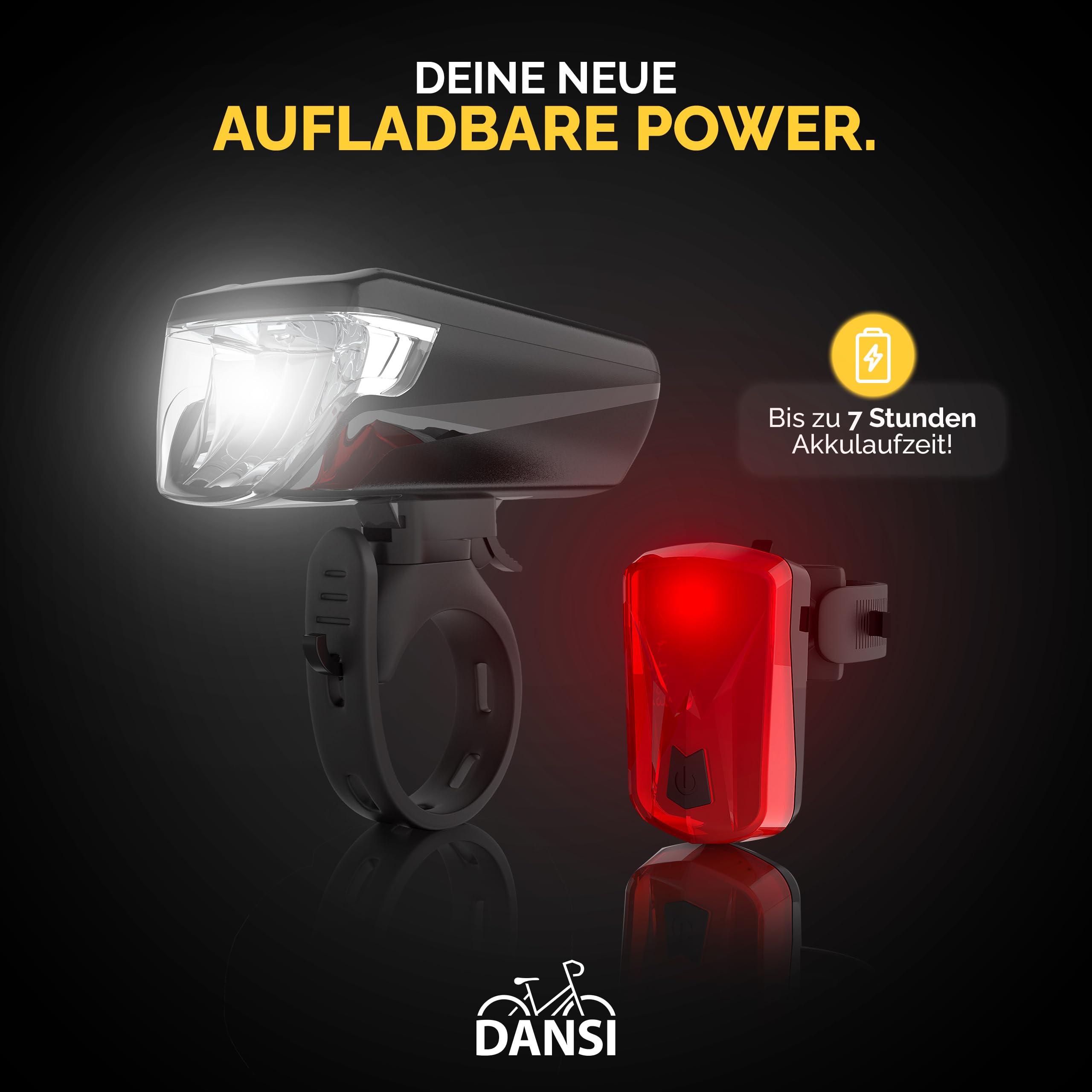 Kit éclairage Vélo électrique 24-48V – Phare + Feu Arrière + Stop + Klaxon