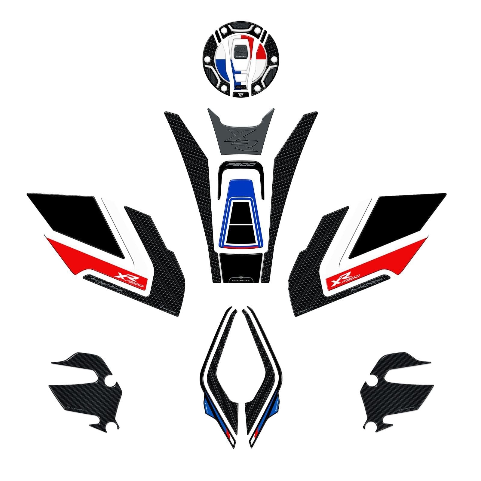 Kit autocollant moto BMW F 900 XR protection réservoir bout carénage 3D