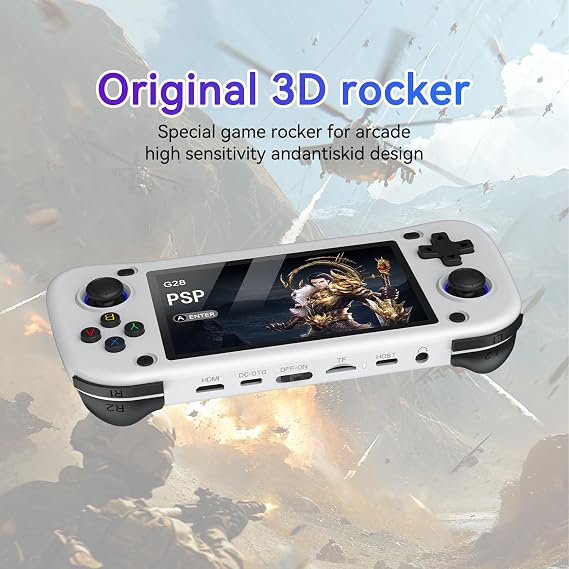 New Handheld Game Console,Built-in 64G with 15000 games,Linux System,Portable Handheld Video Game Console ，4.3 inch IPS Screen 30+ emulators& Linux System (Blue,128G)