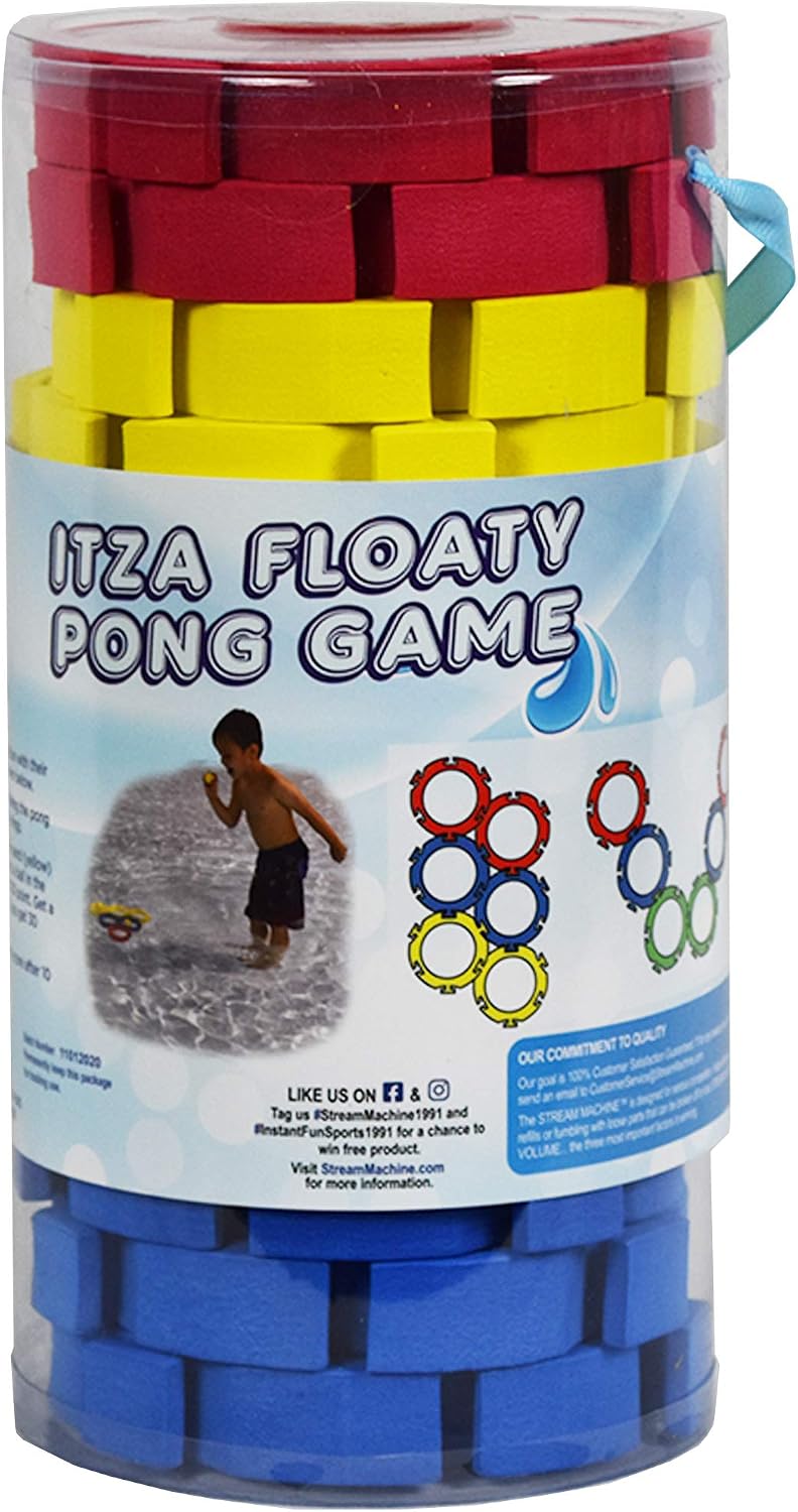 Water Sports Itza Floaty Pool Pong Backyard and Pool Game - Floating Ping Pong Pool Games for Adults and Family