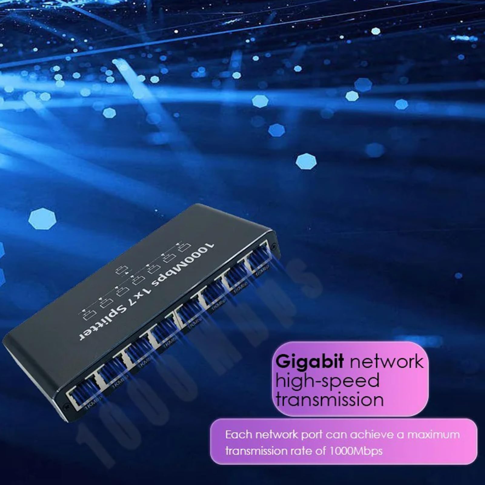 Hub Réseau | Extendeur Gigabit Ethernet 8 Ports | Adaptateur Plug and Play