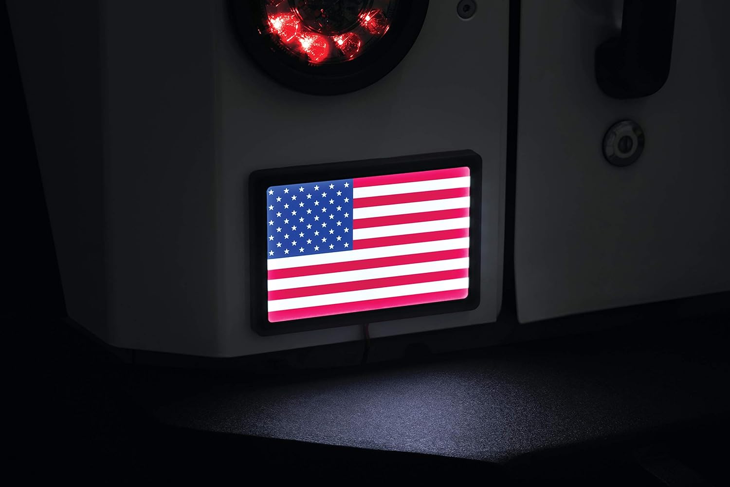 Kuryakyn 2892 Motorcycle Lighting Accessory: Freedom Flag LED Light Kit, 4" x 6", Black