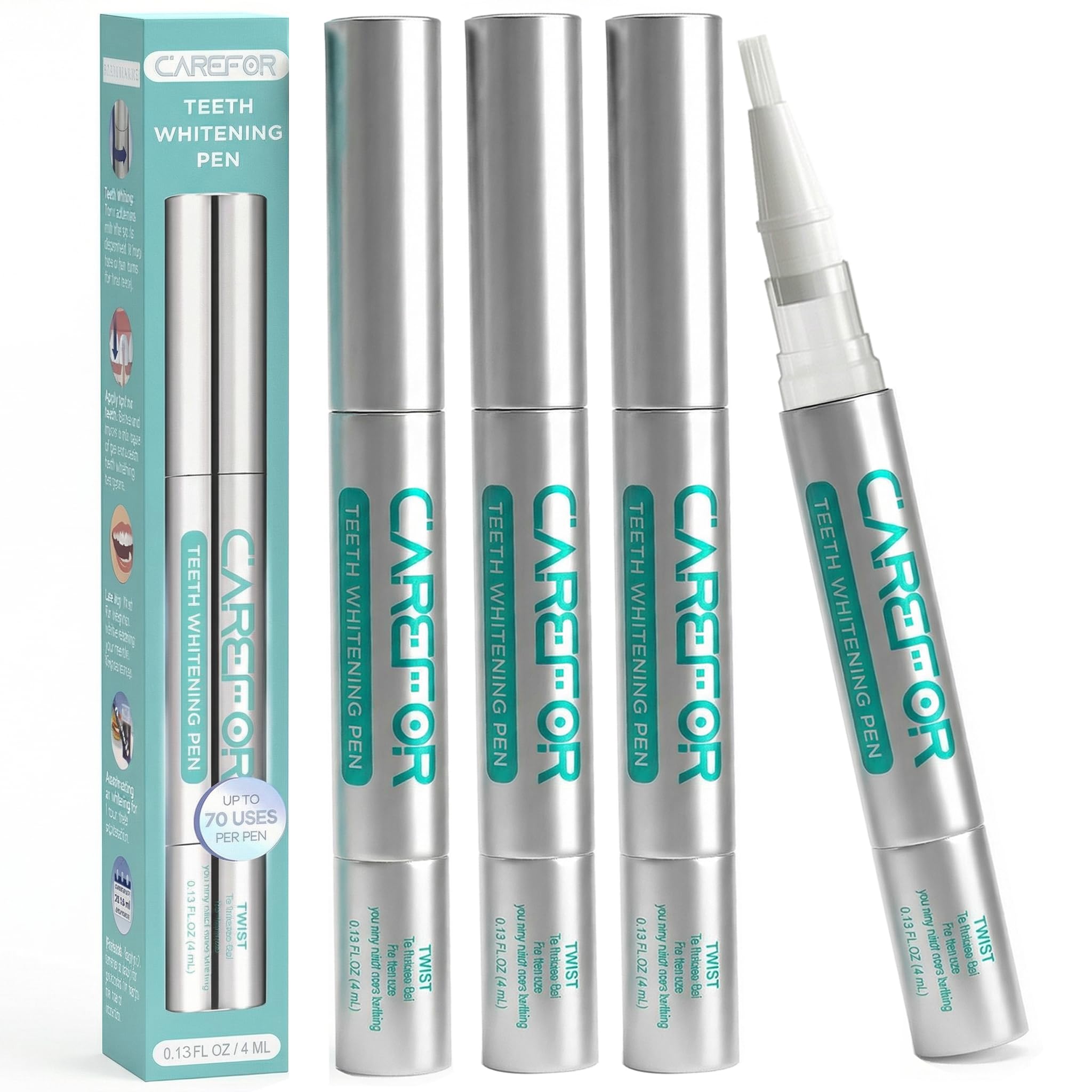 Teeth Whitening Pen Gel Professional Instant Bright 4 Pack