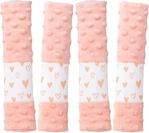 4 Pack Car Seat Belt Straps Cover for Baby Kids, Baby Carrier Straps Covers Stroller Strap Pads Baby Car Seat Belt Neck Covers for Baby(9.8'’X2.2''inch)