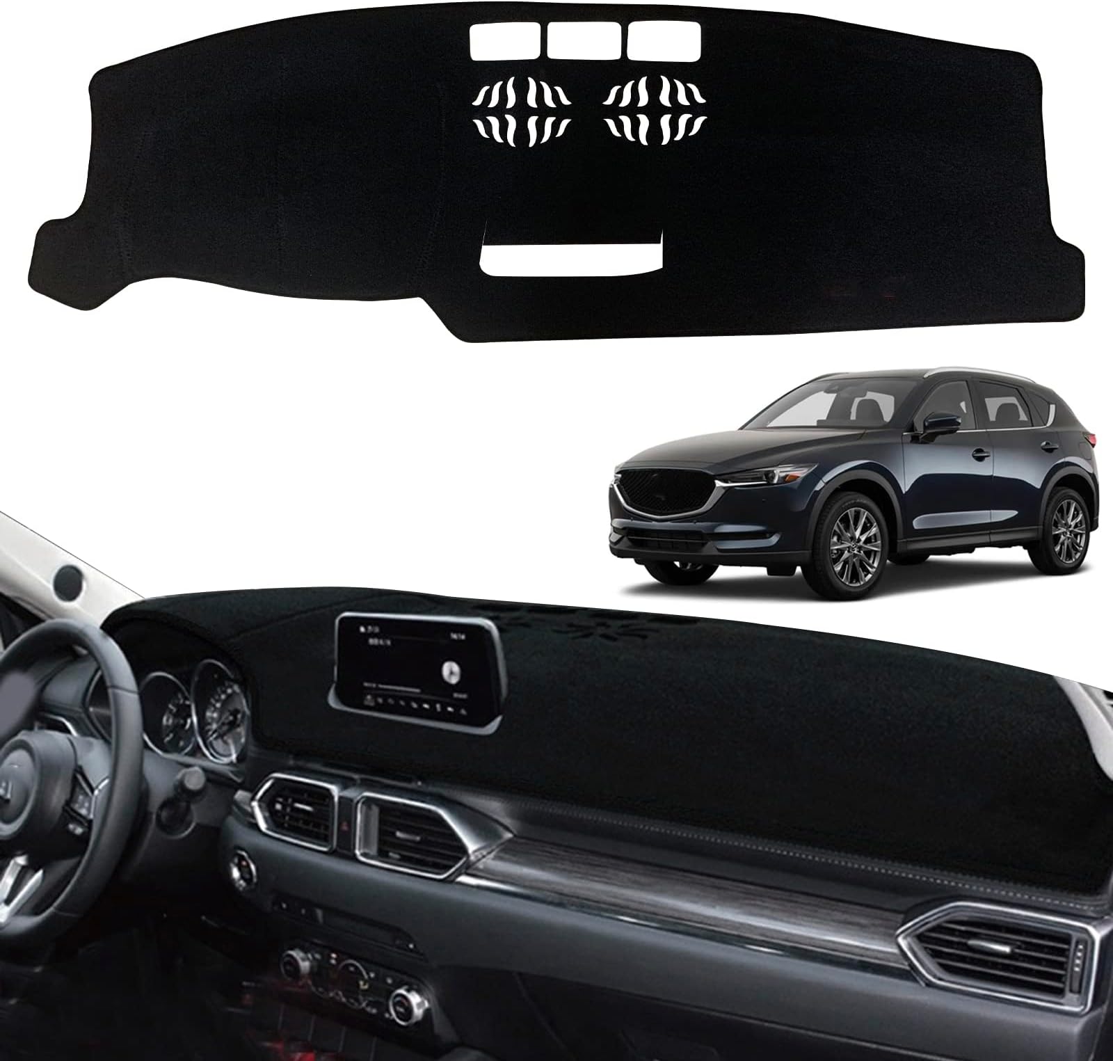 Dashboard Dash Board Cover Mat Pad Carpet Non-Slip Custom Compatible with Mazda CX-5 CX 5 2017-2020 Protector Sunshield (Without HUD)