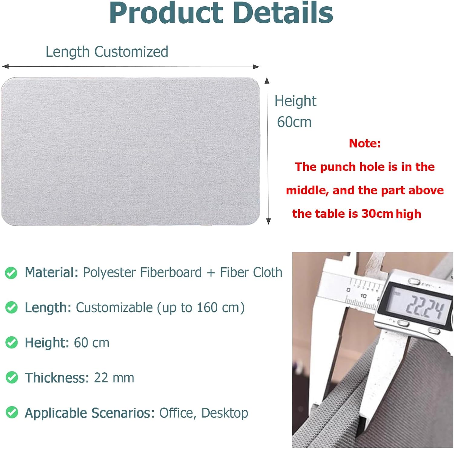 Extra Long Under Desk Privacy Panel - 55" Clamp-On Office Desk Divider, Acoustic Desktop Partition for Home & Office, Beige, 138cm/54.3in Privacy Solution