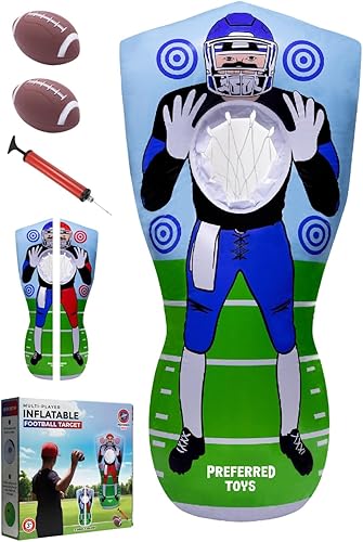 Miniatura 8 de Inflatable Football Target - Double-Sided Toss Training Game with Mini Footballs - Fun Kids Throwing Football Games for Indoors, Outdoors,