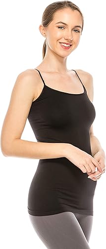 Miniatura 3 de Kurve Camisola sin Costuras para Mujer Top de Tirantes Espagueti Elásticos con Tela Protectora UV, UPF 50+ (Hecho en EE.UU.)