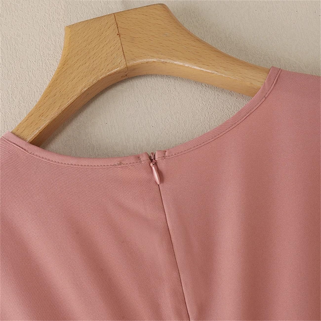 Yeuyyben Eleganti abiti plissettati da donna abito estivo elegante da lavoro casual a maniche corte patchwork a linea A
