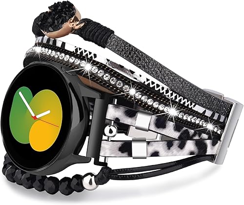 Miniatura 3 de VISOOM Pulsera bohemia con cuentas para Samsung Galaxy Watch 6542 de 1.575 pulgadas, 1.732 pulgadas, reloj 6 bandas clásicas de 1.654 pulgadas para