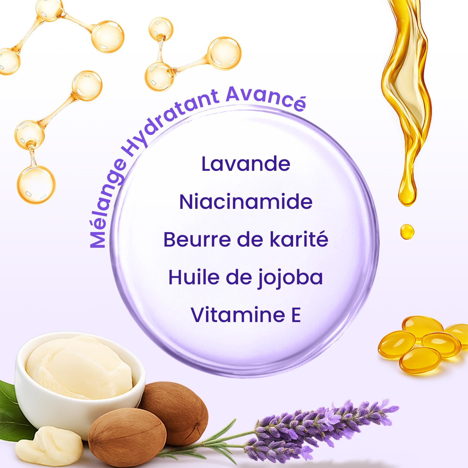 6 Paires Masque Pieds Hydratant au Lavande, pour Pieds Très Secs et Abîmés – Soin au Beurre de Karité, à l’Huile de Jojoba et à la Vitamine E, Foot Mask