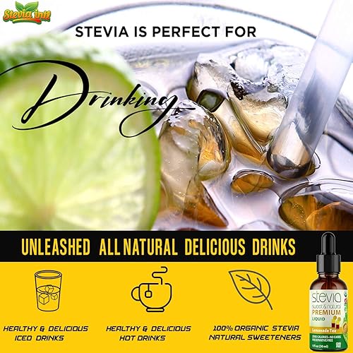 Miniatura 3 de Lemonade Tea - Gotas de stevia de calidad premium, Stevia líquida orgánica, el mejor sustituto del azúcar, extracto 100% puro, todo naturalmente