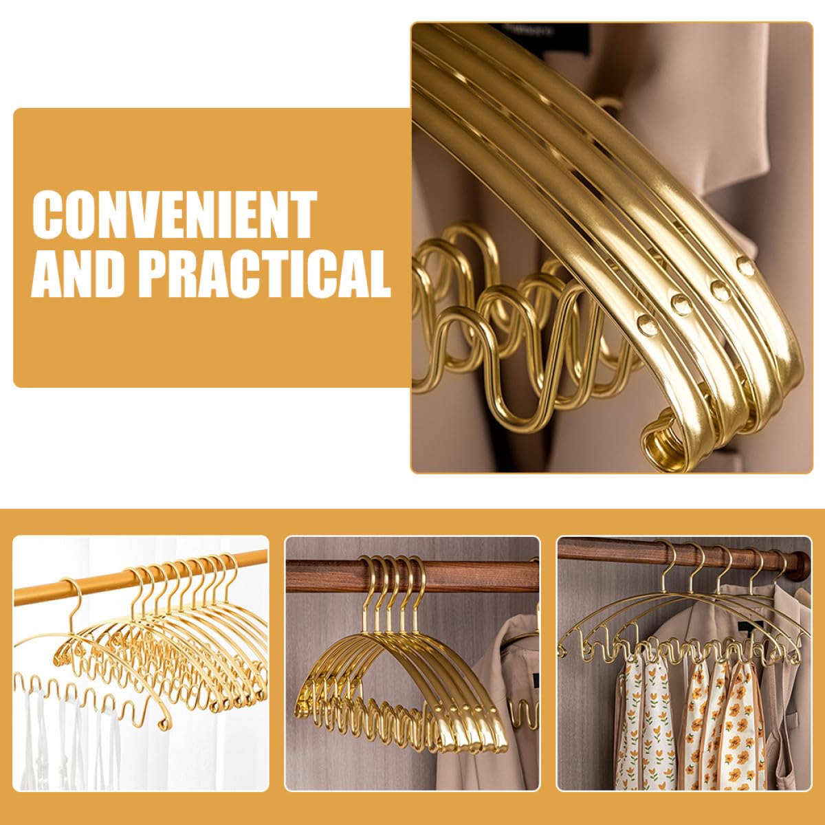 5 Stück Pack Gürtelhalter Organizer aus Aluminiumlegierung Leichter und Gratfreier Schalaufhänger Multifunktionaler Hängender Schrank Organizer für Krawatten und Gürtel