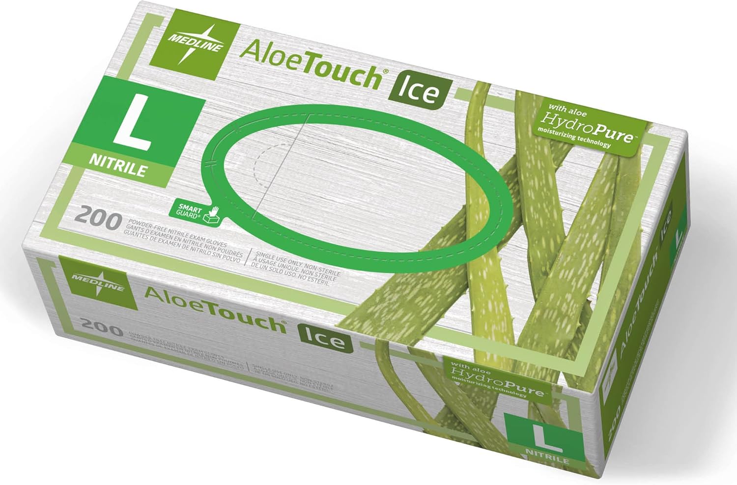 Medline SensiCare Ice Blue Nitrile Exam Gloves, 250 Count, Small, Powder Free, Disposable, Not Made with Natural Rubber