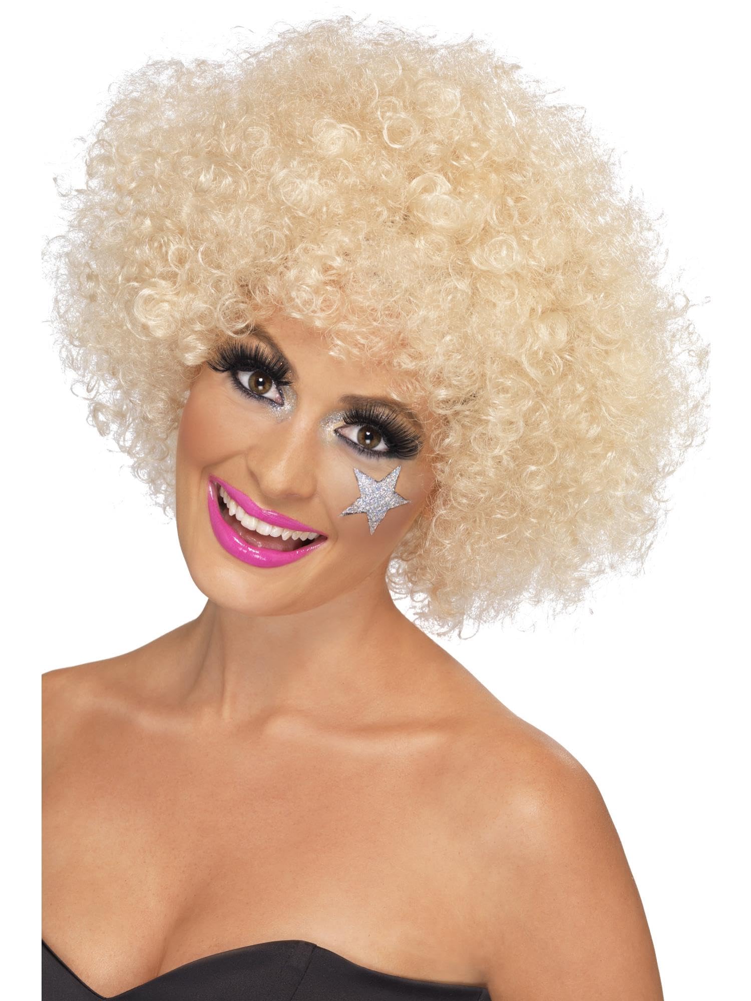Unisex Blonde Funky Afro Wig 1970s