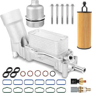 926-959 Oil Filter Housing Engine Oil Cooler Kit, Full Aluminum Oil Cooler Housing Fit for 2017 2018 3.6L Jeep Wrangler Grand Cherokee Dodge Caravan Challenger Journey Chrysler 300 68310865AB 926-876