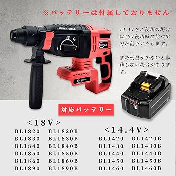 Amazon | CXCESNS ハンマードリル 充電式 低振動 ブラシレス