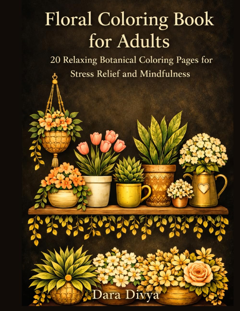 Flowers colouring book for adults: 20 relaxing botanical colouring pages for stress relief and mindfulness