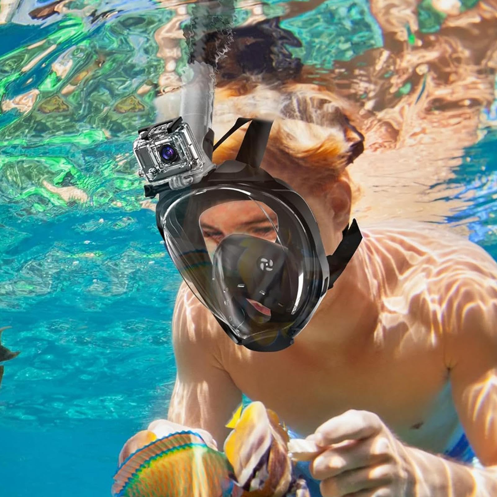 Gafas de buceo para adultos, gafas de buceo para adultos, antivaho, visión panorámica de 180°, gafas de natación, antivaho, a prueba de fugas, gafas de natación de cara completa con cordón