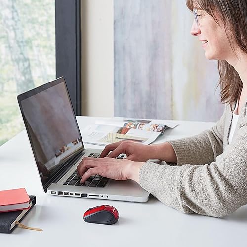 Miniatura 7 de Verbatim 2.4G Mini Ratón Óptico De Viaje Inalámbrico Con Nano Receptor Para Mac Y PC - Rojo