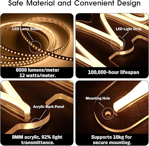 Miniatura 9 de MOLCOVEX - Letreros LED de neón personalizados para decoración de pared decoración del hogar sala de juegos bar fiesta de cumpleaños negocios