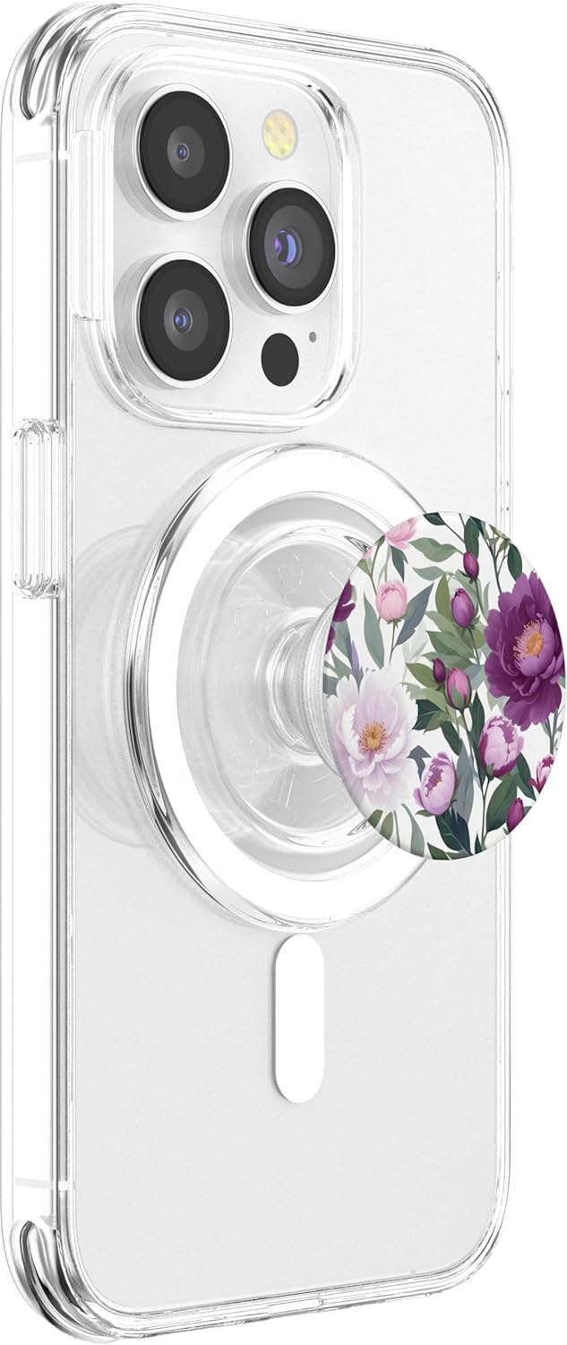 Purple Beautiful Blossoms Floral Pattern PopSockets PopGrip for MagSafe