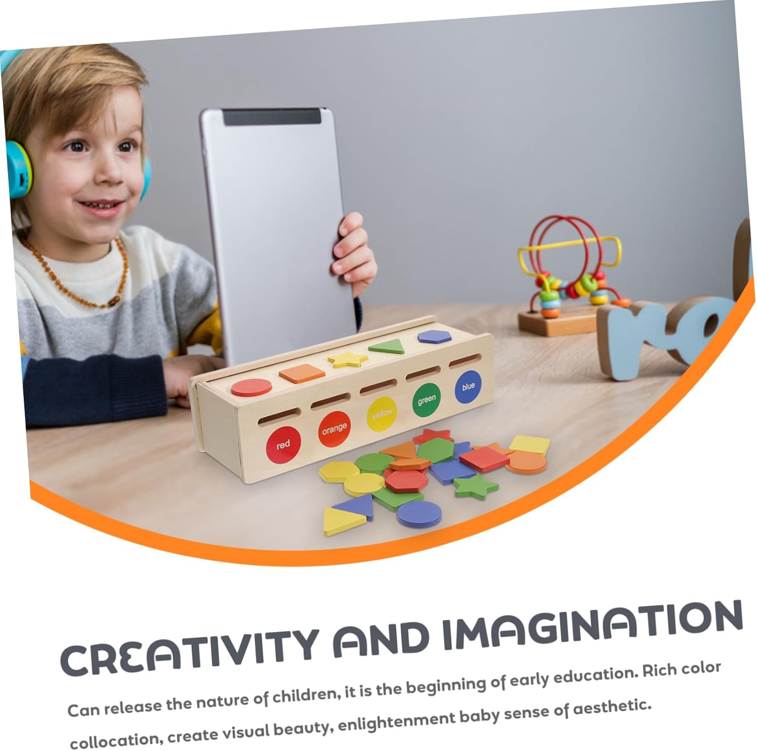 Sensory Bin Toys for Toddlers Wooden Shape Sorter Sorting Toys for Toddlers 1-3 Boys and Girls Children's