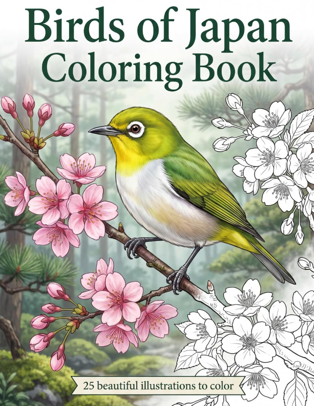 Birds of Japan Coloring Book: Discover the Beauty of Nature: Wild Birds in Traditional Japanese Seasons