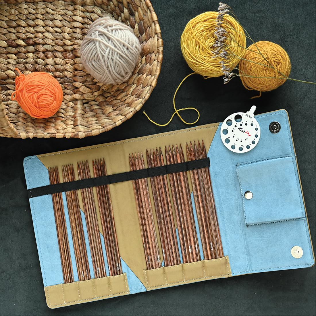 KnitPro Ginger Midi Nadelspiel Set 8" (20cm) | 8 Größen (2.5mm bis 6mm)