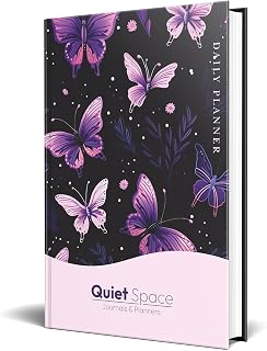 Quiet Space Daily Planner 2025 - A5 Undated Hardcover Organizer & Journal Diary | To Do List Planner Learning & Weekly Schedule Monthly Layout Habit Tracker | 220 Pages for Productivity and Wellness