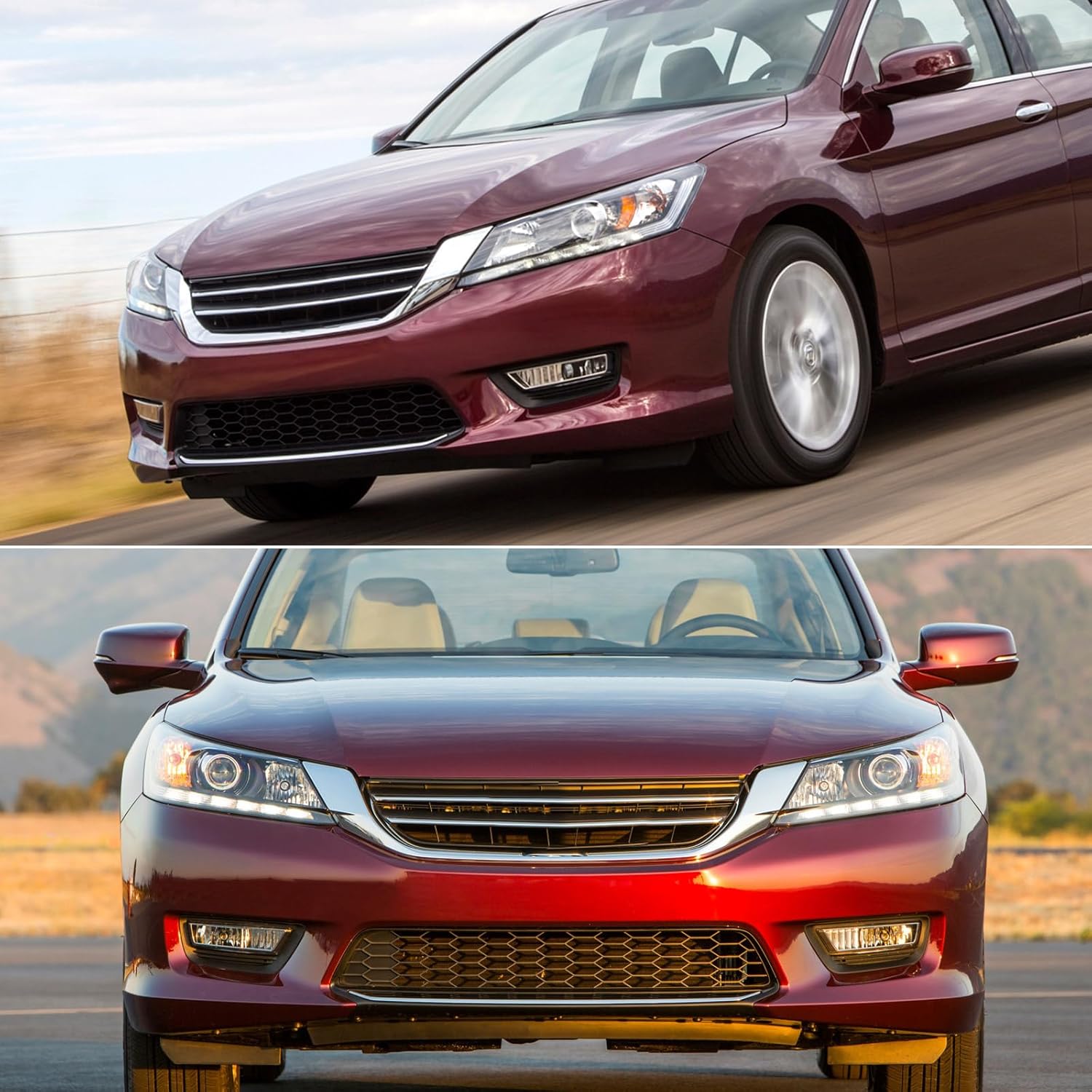 Huray Headlights Assembly for Honda Accord 2013-2015 [Only for Halogen Type] OE Headlamp Replacement Driver and Passenger Side